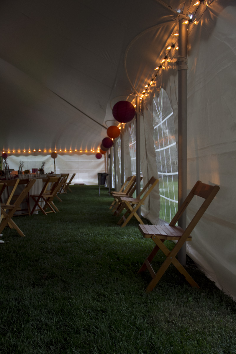 A few naperville chair rentals inside one of our wedding tents