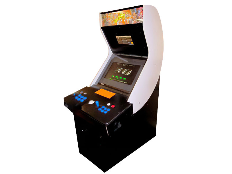 A vintage, Marvel Classic Deluxe arcade game machine available for rental.