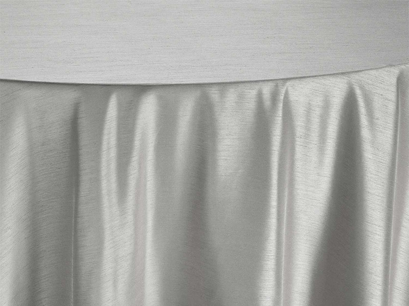 Silver tablecloth shantung linen rental.