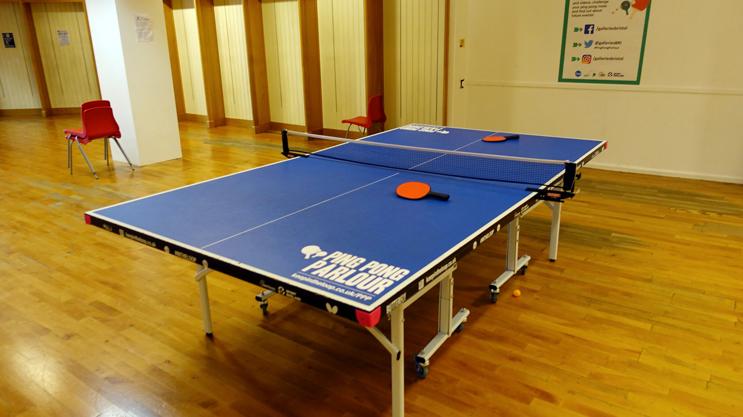 Rentable table tennis game set up inside for an event.